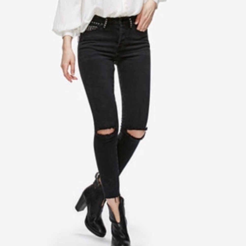 Black studded free peopl jeans